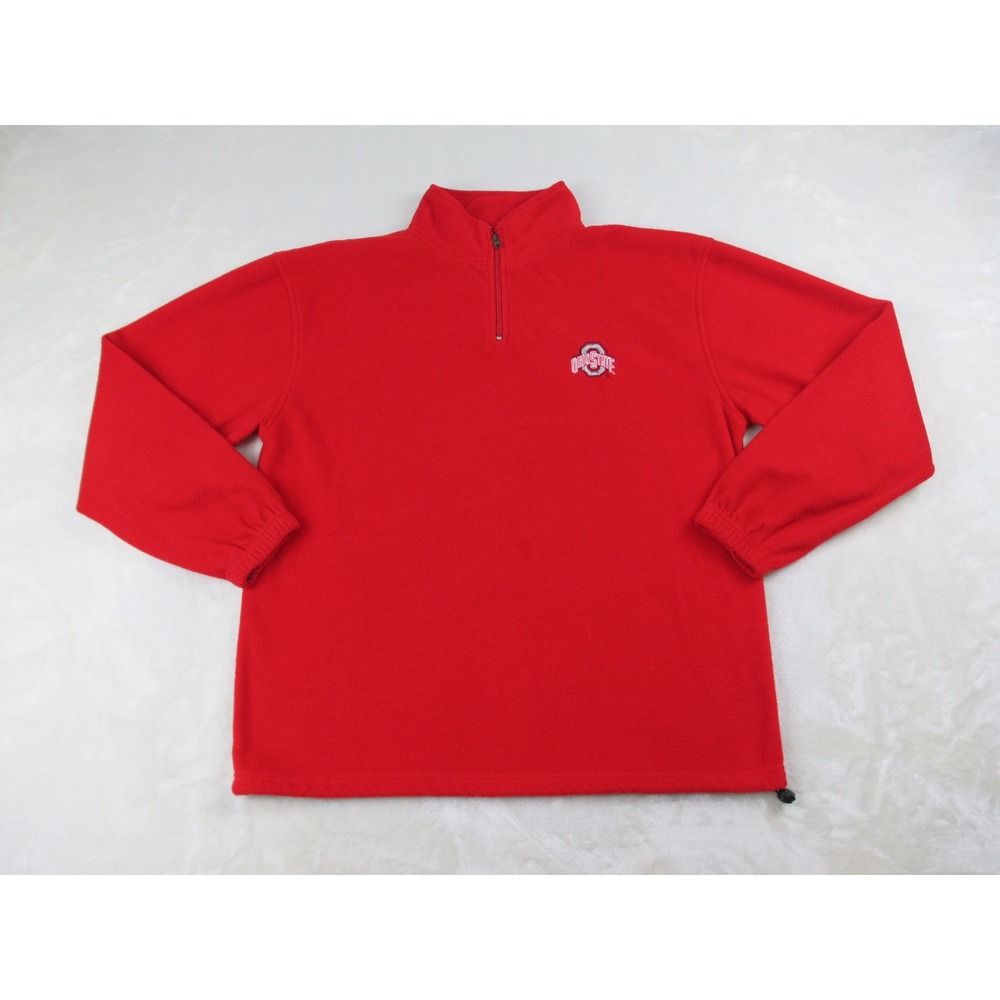 Ohio State Buckeyes‎ Sweater Mens Large Red 1/4 Zip Football NCAA